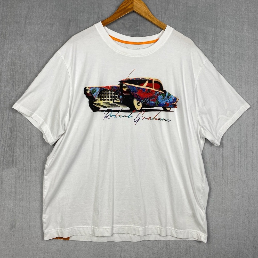 Robert Graham T Shirt Mens 3XL Vintage Car Graphic Tee Short Sleeve 100% Cotton